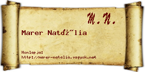 Marer Natália névjegykártya